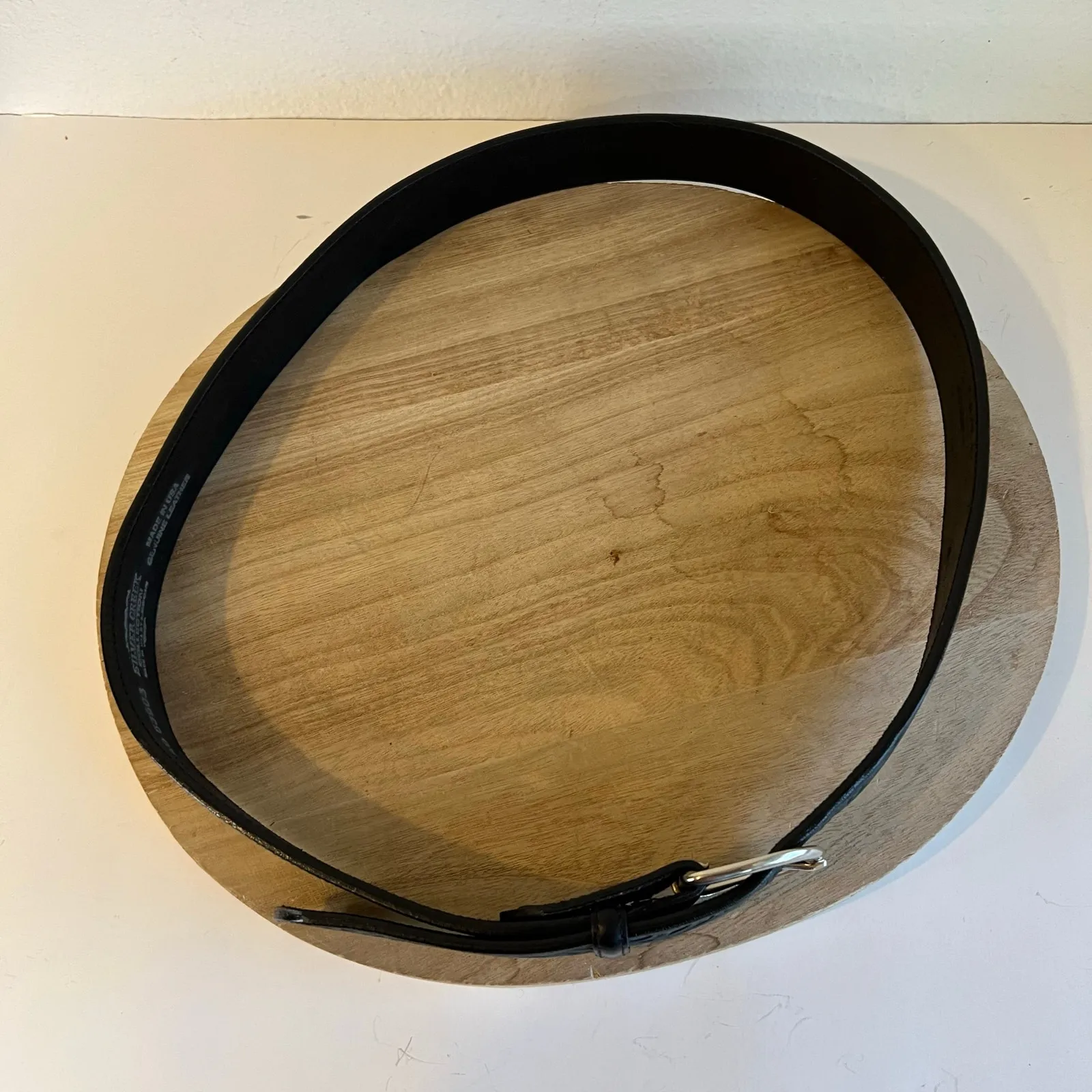 Silver Creek USA Made Floral Tooled Black Genuine Leather Silver Belt Size Large - Image 6