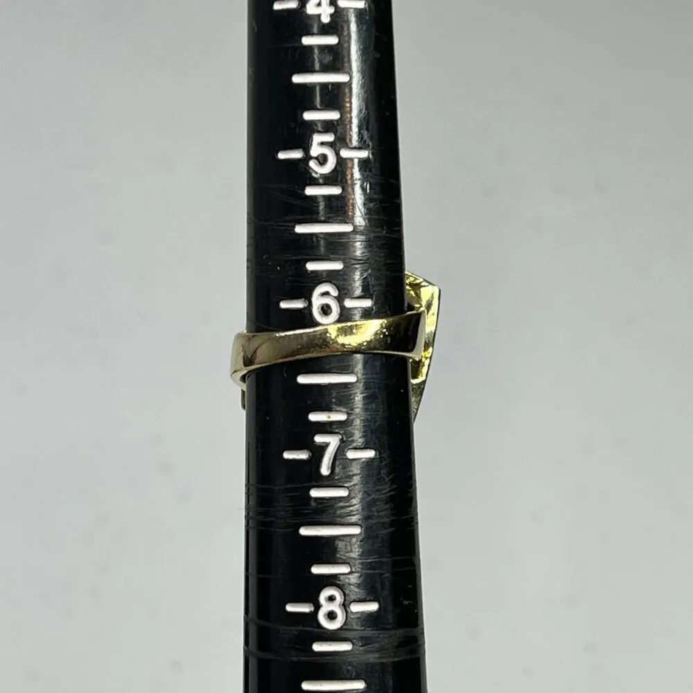 Silver Vermeil Statement Ring Size 6 1/4 925 Italy Bold Modern Jewelry Piece - Image 6