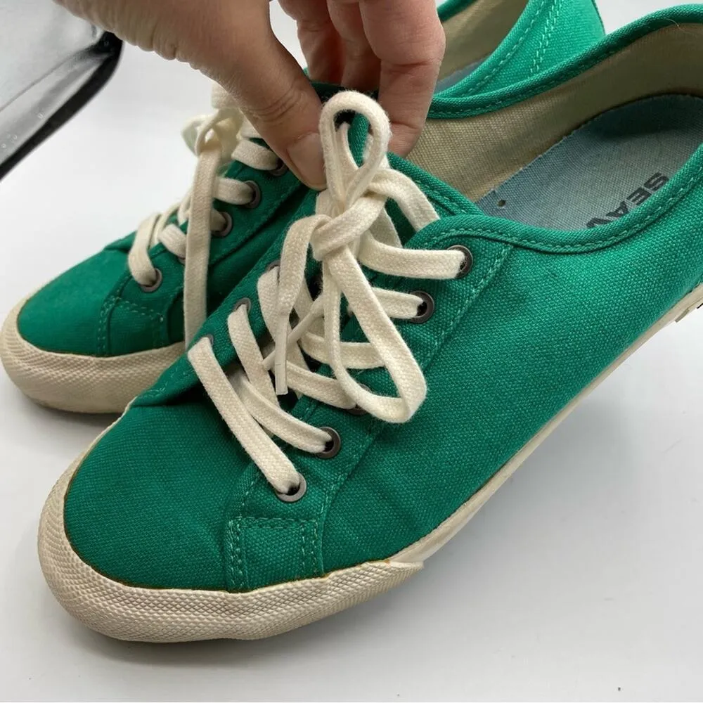 Seavees Stitchfix Green Lace Up Monterey Sneakers Womens 7 Casual Flats Shoes - Image 5