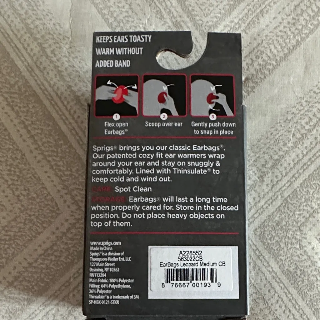 Sprigs Leopard Medium Earbags Bandless Ear Warmers Brown - Image 2