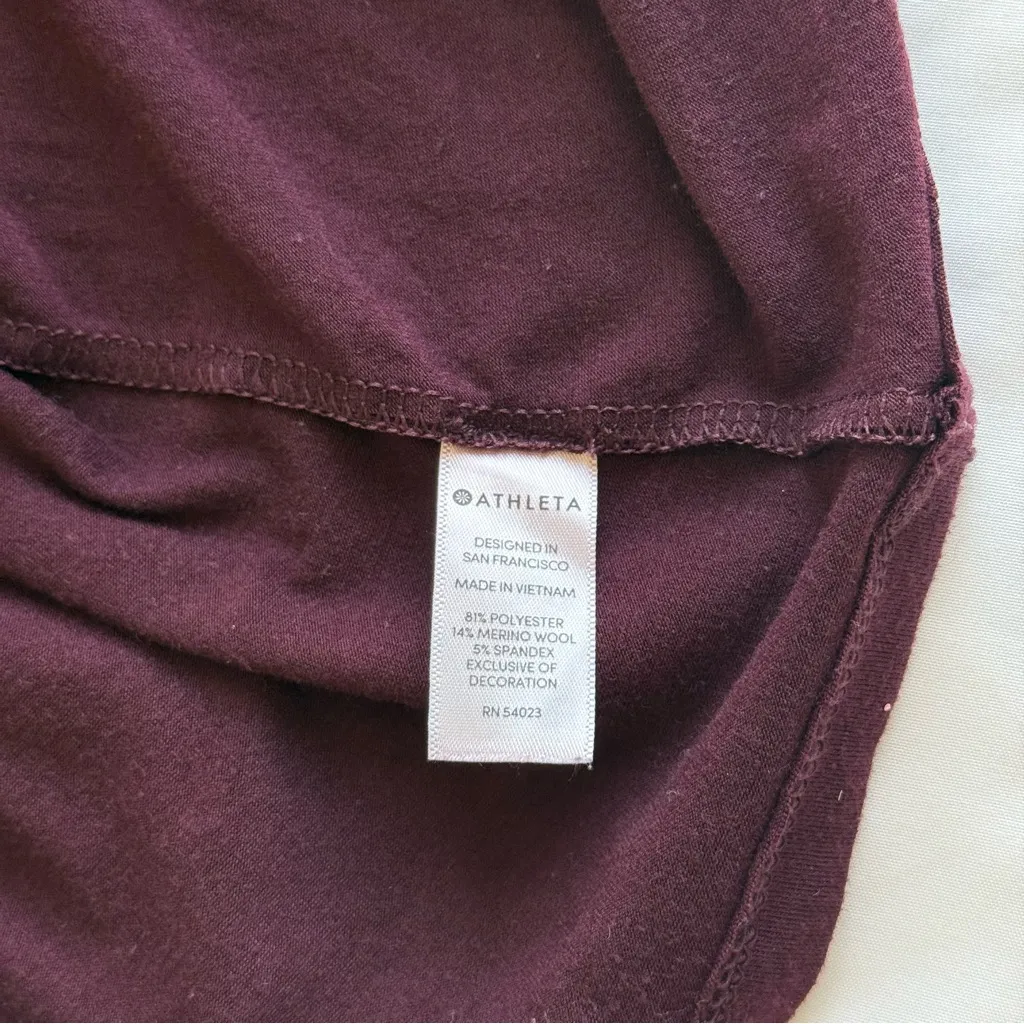 Athleta Industry Tank Top Sleeveless Turtleneck Burgundy Merino Blend Purple - Image 6