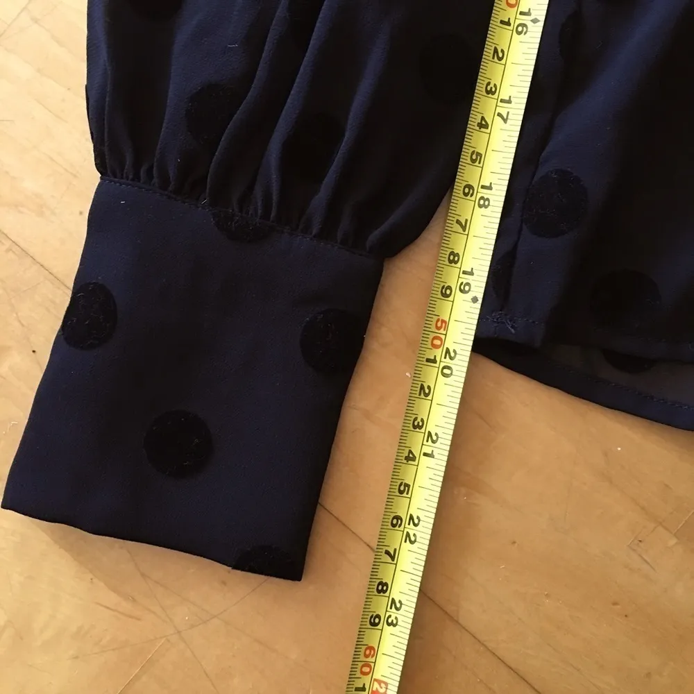 Forever 21 Semi-Sheer High-Neck Blouse, Polka Dots, Black, Size XS - Image 11