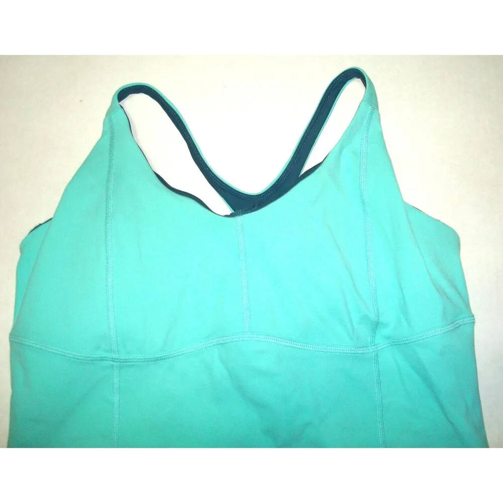 NWT Womens PrAna Yoga Pilates Strappy Top Bra New Momento L Aqua Blue Cups UPF - Image 5