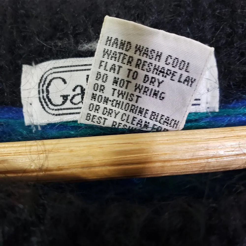 Vintage Gallagher Large Blue/Purple Geometric Cozy, Fuzzy, Knit Sweater GUC Blue - Image 5