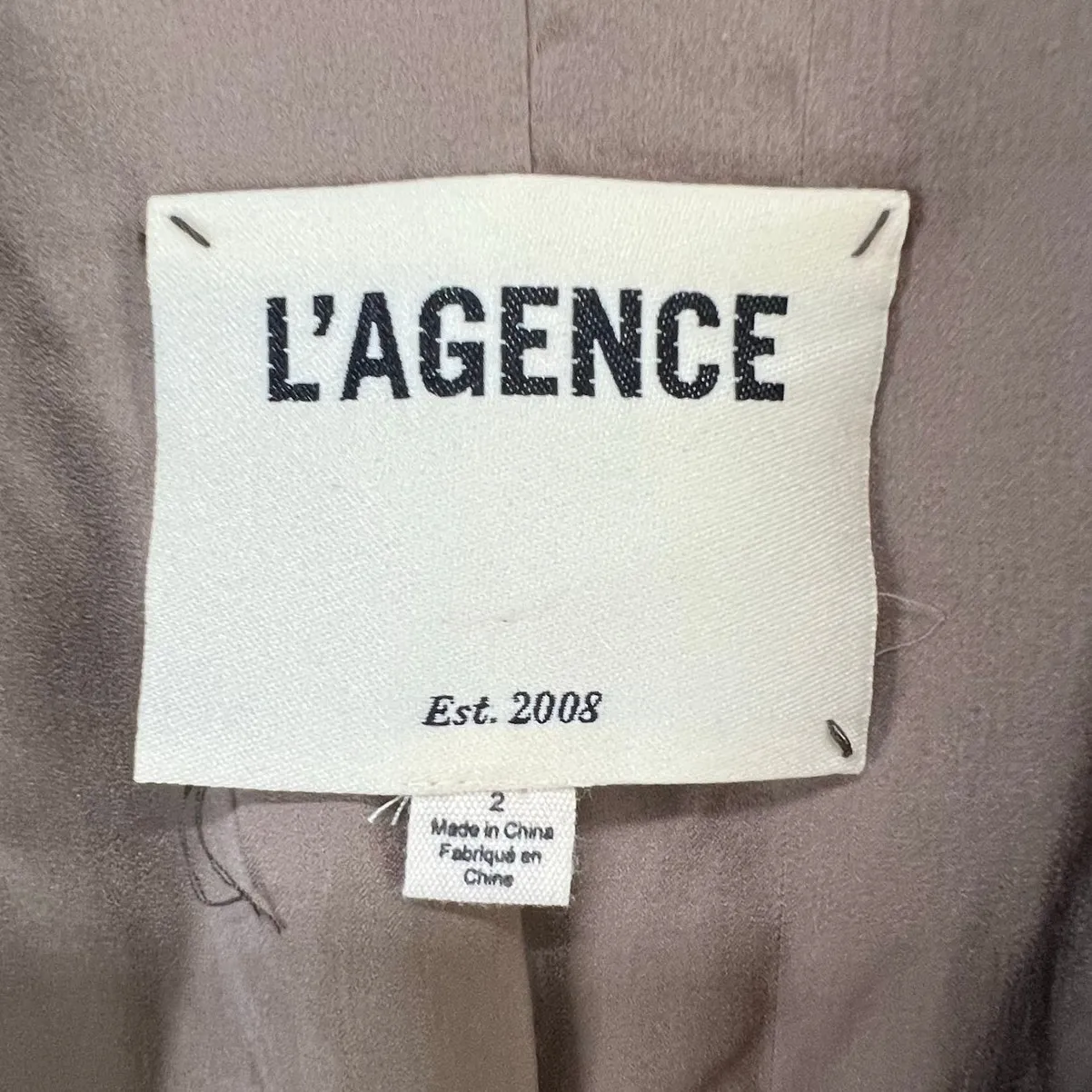 Lagence Taryn Silk Blazer Womens 2 Brown Leopard Print Double Breasted - FLAWED - Image 16