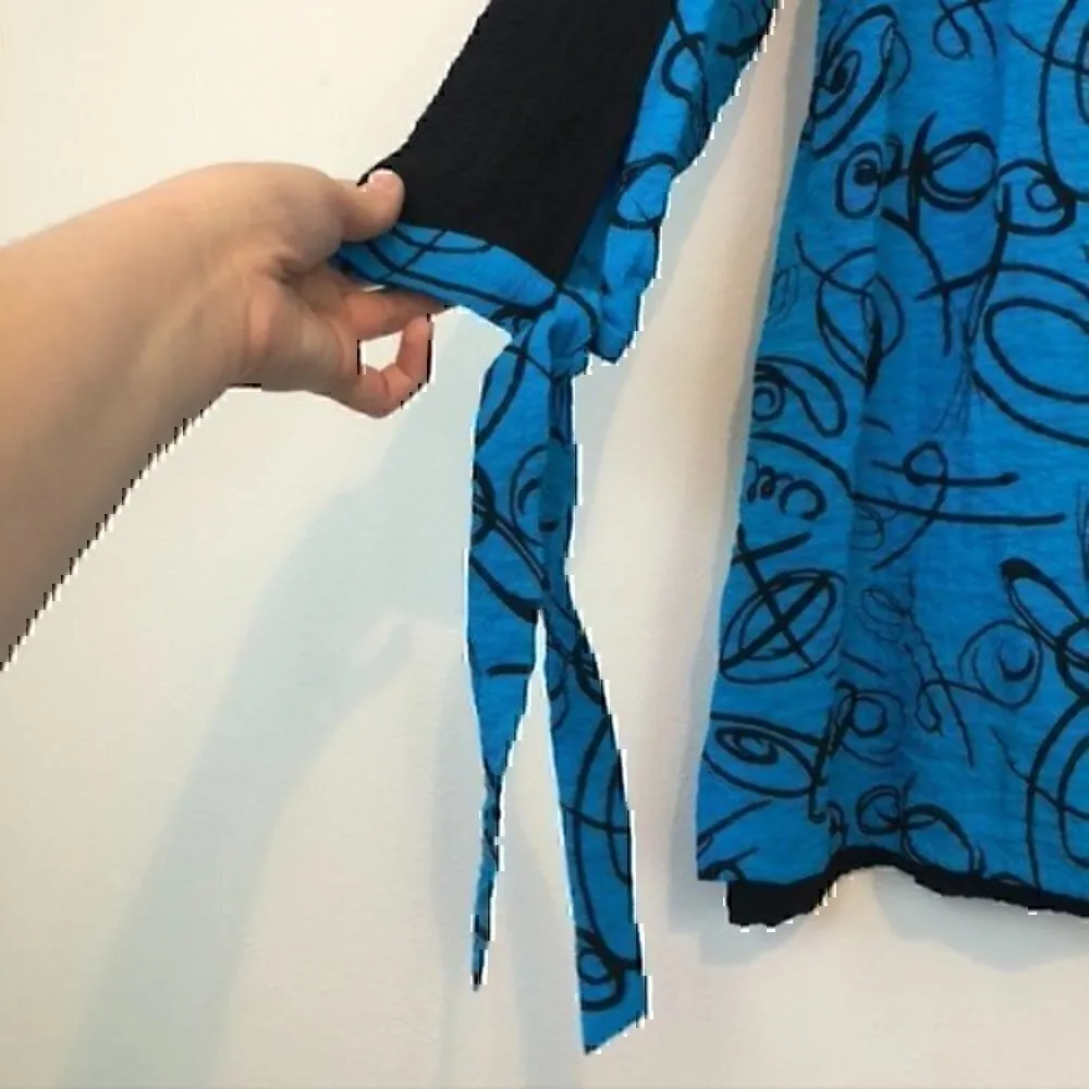 NEW NWT ALI MILES Crinkle 3/4 Tie Sleeve Contrast Back Hi - Image 4