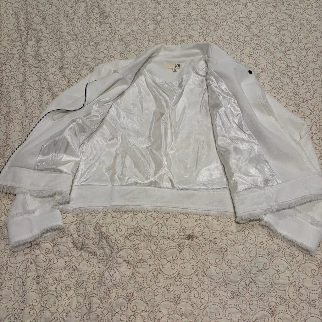 JOH Women's Cream Blazer with Zipper Accents Size XL - Image 5