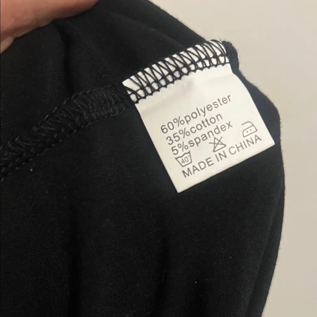 Wide Leg Pants Overall Jumpers with Pockets Black Size M - Image 3