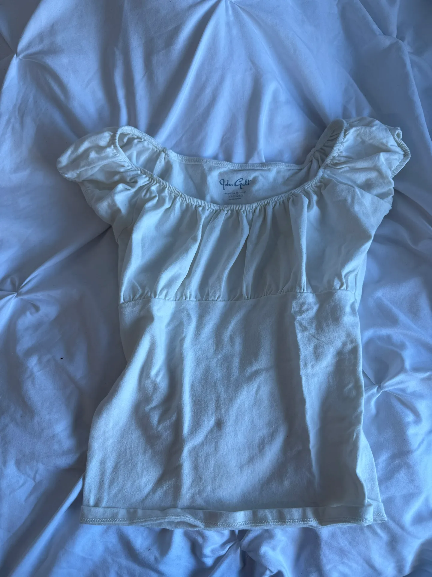 John Galt White Casey Ruched Bust Short Sleeve top One size - Image 2