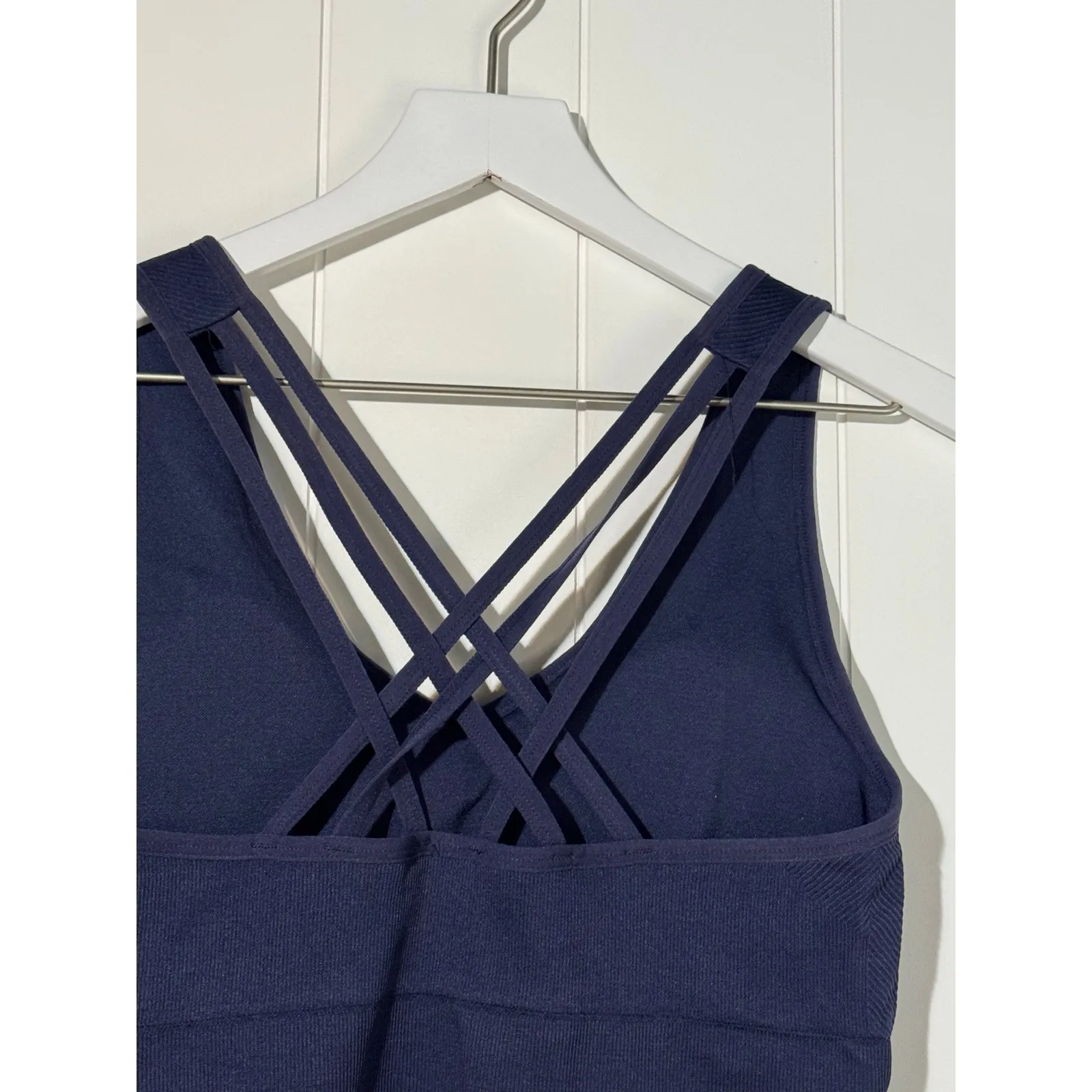 New Balance XL Navy Blue Criss Cross Strappy Sports Bra - Image 3