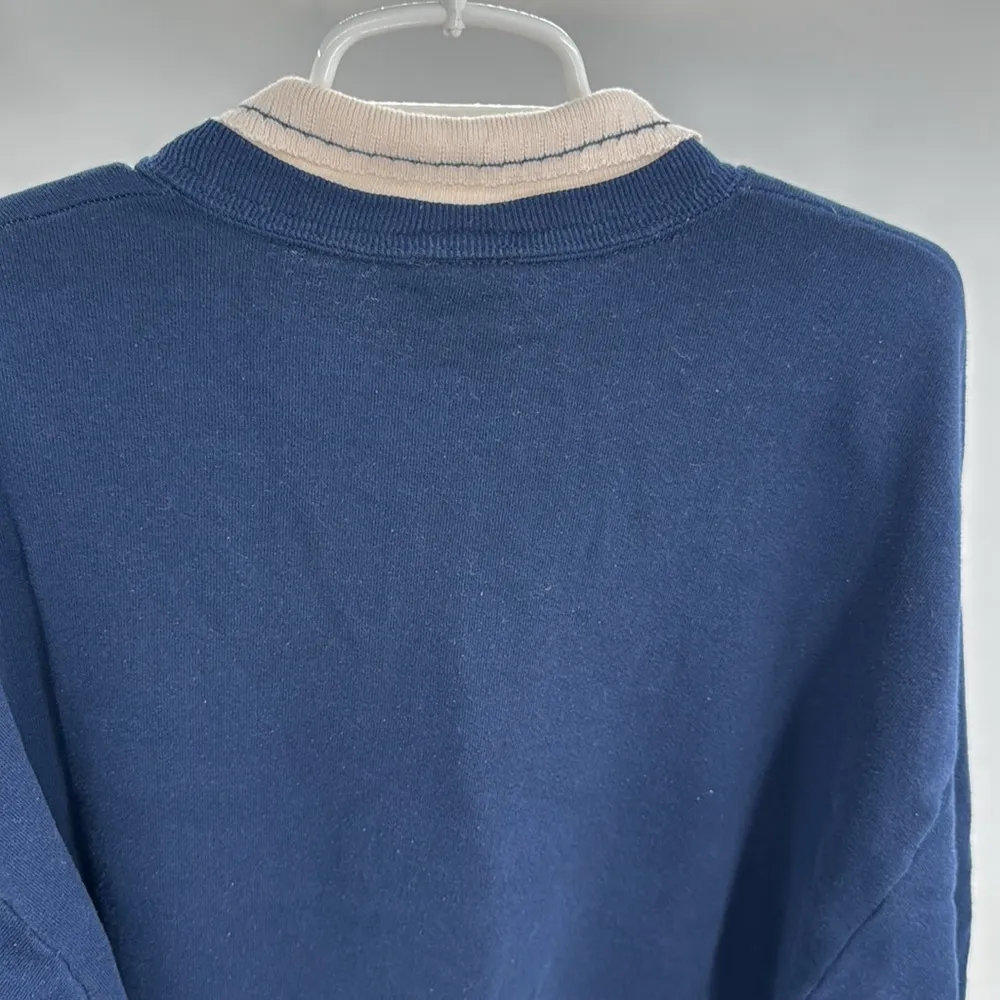 Morning Sun vintage Blue Orange collared Neck Sweater sweatshirt Leaf Design XL Size undefined - Image 8