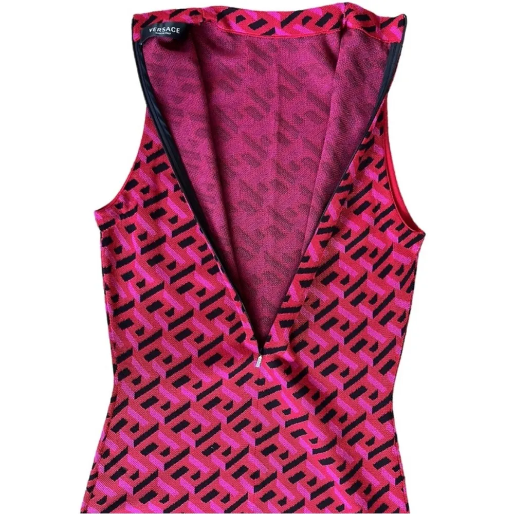 Like New VERSACE La Greca Jacquard Mini Dress
Parade Red Sz. XS Retail $1895.00 - Image 9