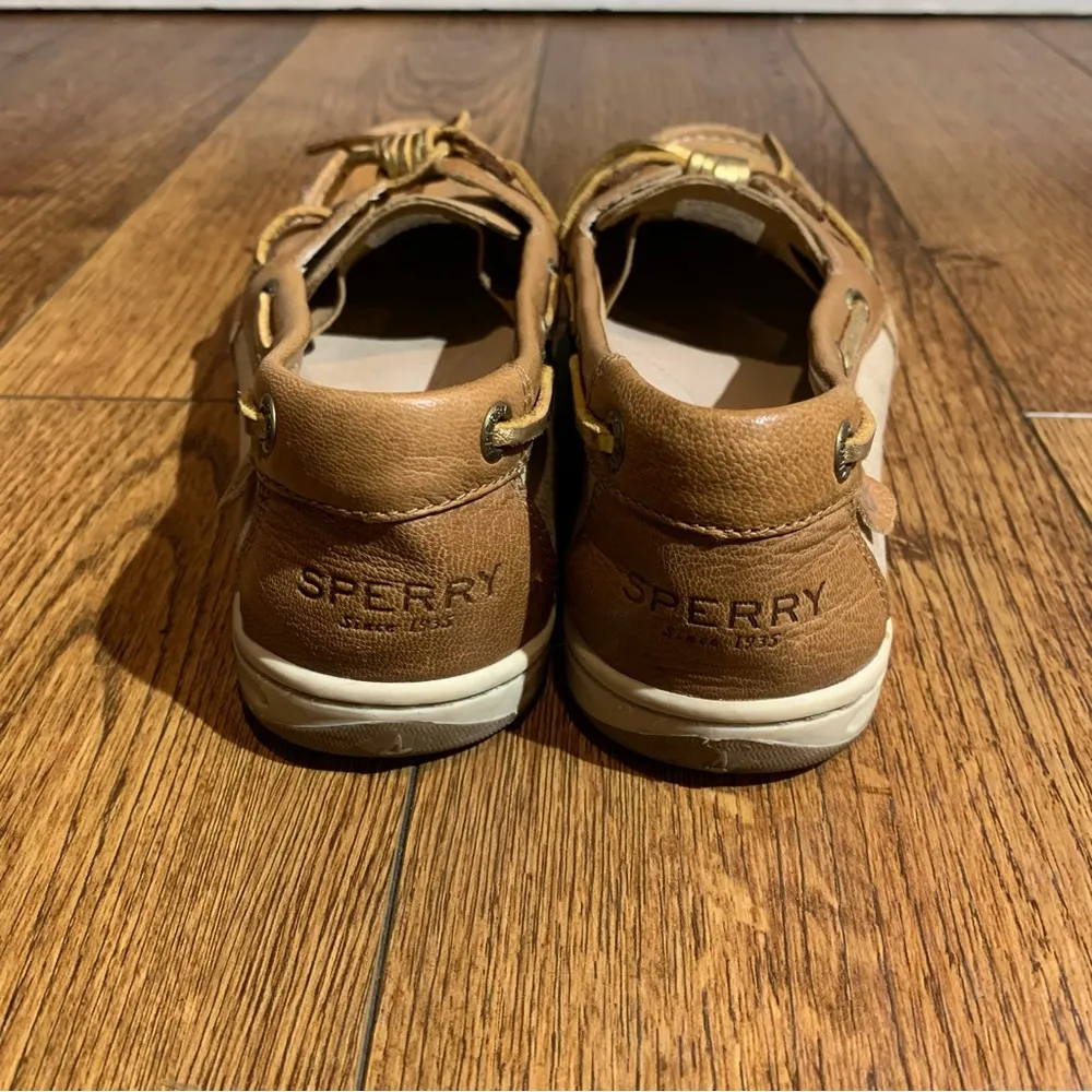 Sperry Jewelfish Lace Leather Shoe Peanut Tan Size 7.5M - Image 3