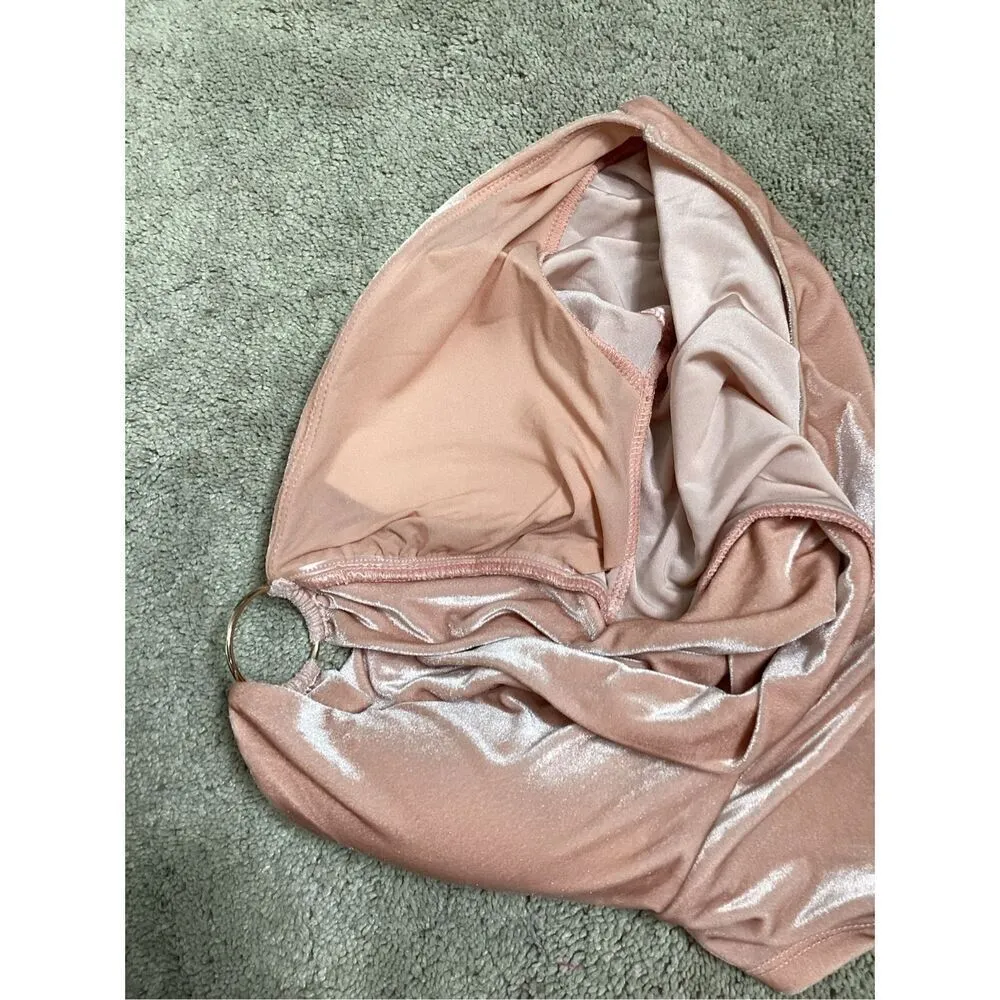 New. Robin Piccone blush stretchy velour bikini set. Small. Retails $189 - Image 10