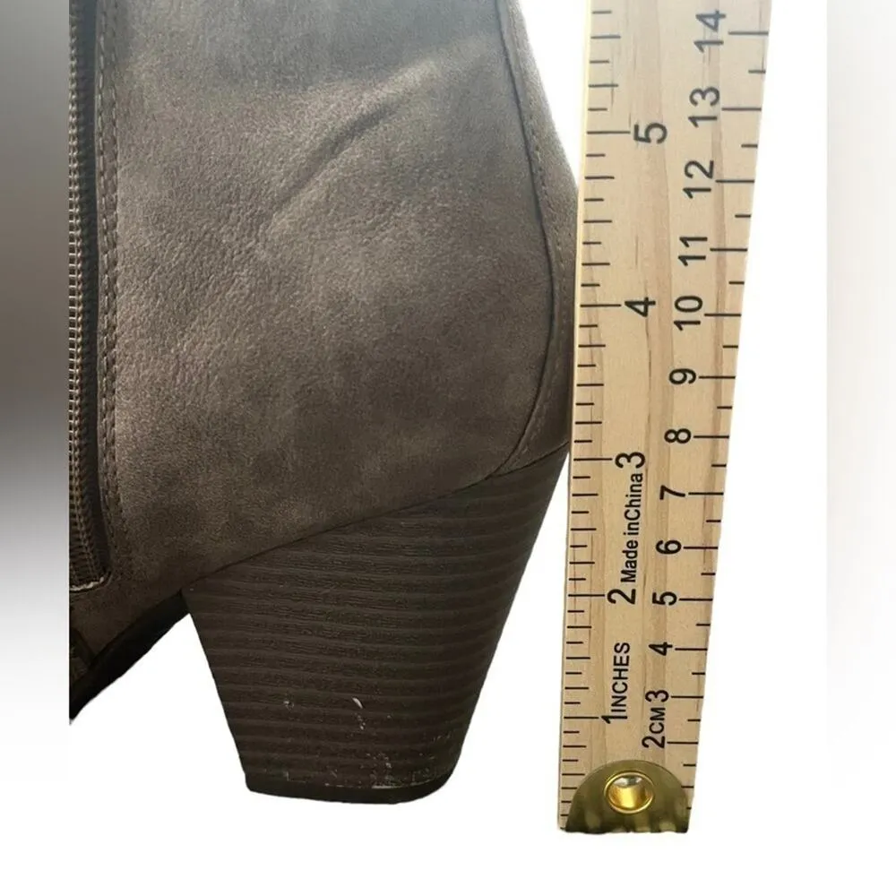 Guess Ankle Boot Womens 8M Brown Dual Side Zippers Buckle Edgy Simple Casual - Image 8