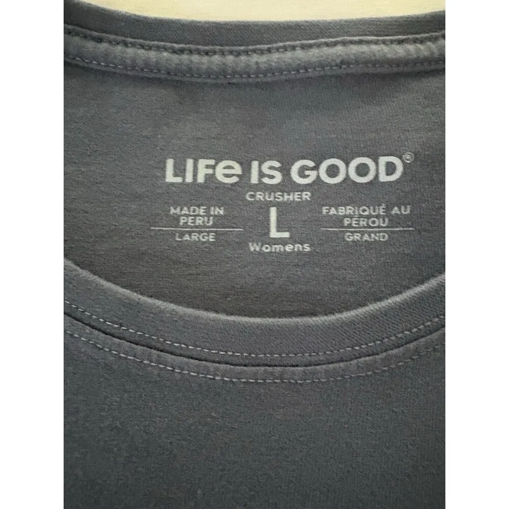 Life is Good Crusher Tee Womens L Gray I Like Crafts Beer T shirt Short Sleeve - Image 6