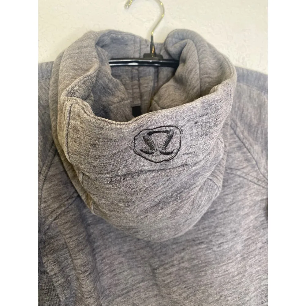 Lululemon Scuba Hoodie Heather Gray Full Zip Sz 8 Cotton Women’s Athletic - Image 6