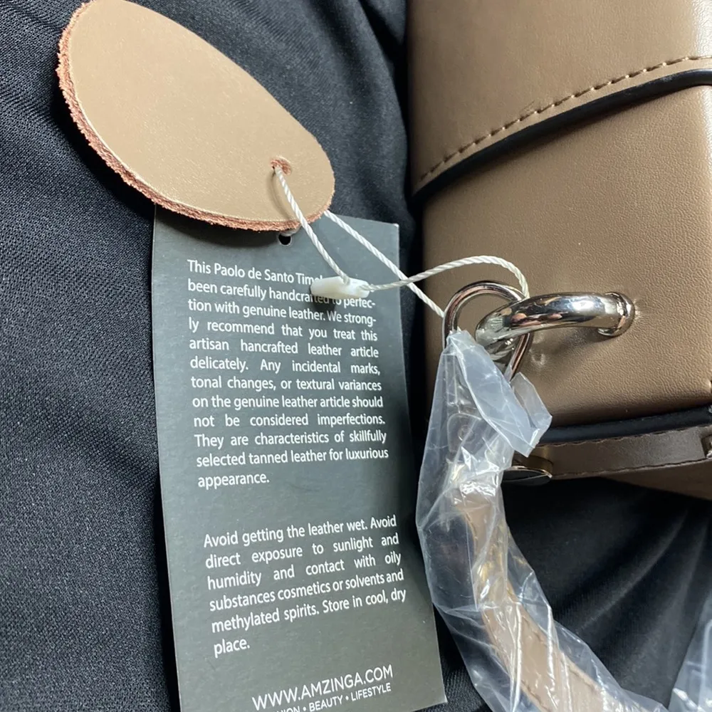 Santo By Paolo Santo Cynthia Square Box Crossbody and hand bag Tan - Image 8