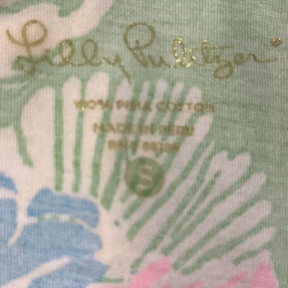 Lilly Pulitzer Palmetto Hibiscus Pima Cotton Floral Green Tropical Dress - Sz S - Image 10