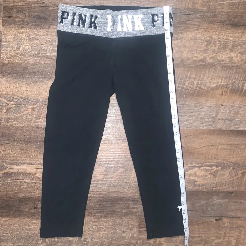 Victoria's Secret Pink Cropped Yoga Pants Bling Sequin Waistband Size XS - Image 5