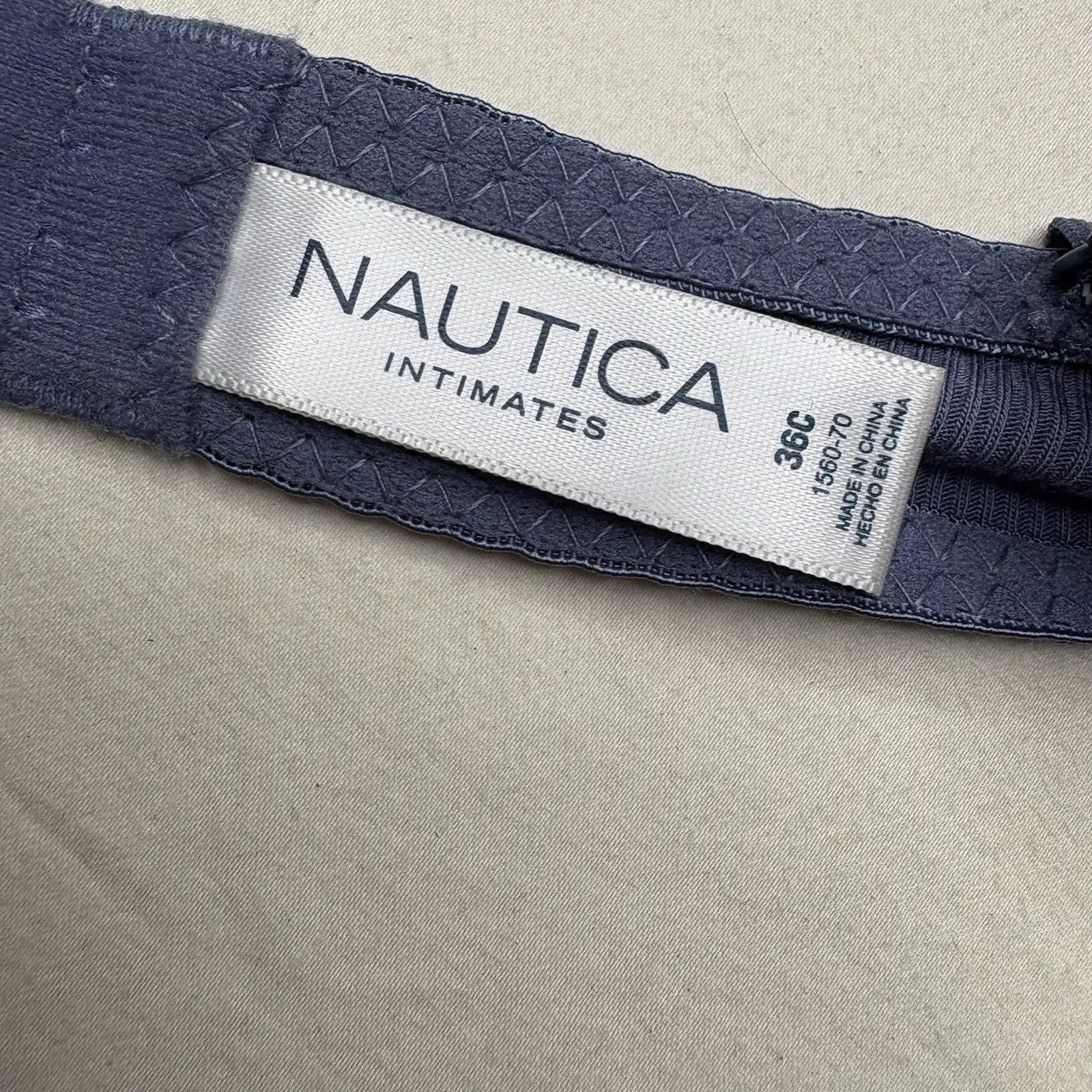 Nautica Intimates Stonewash Underwired Ribbed Cup T-Shirt Logo Bra Womens 36C - Image 4