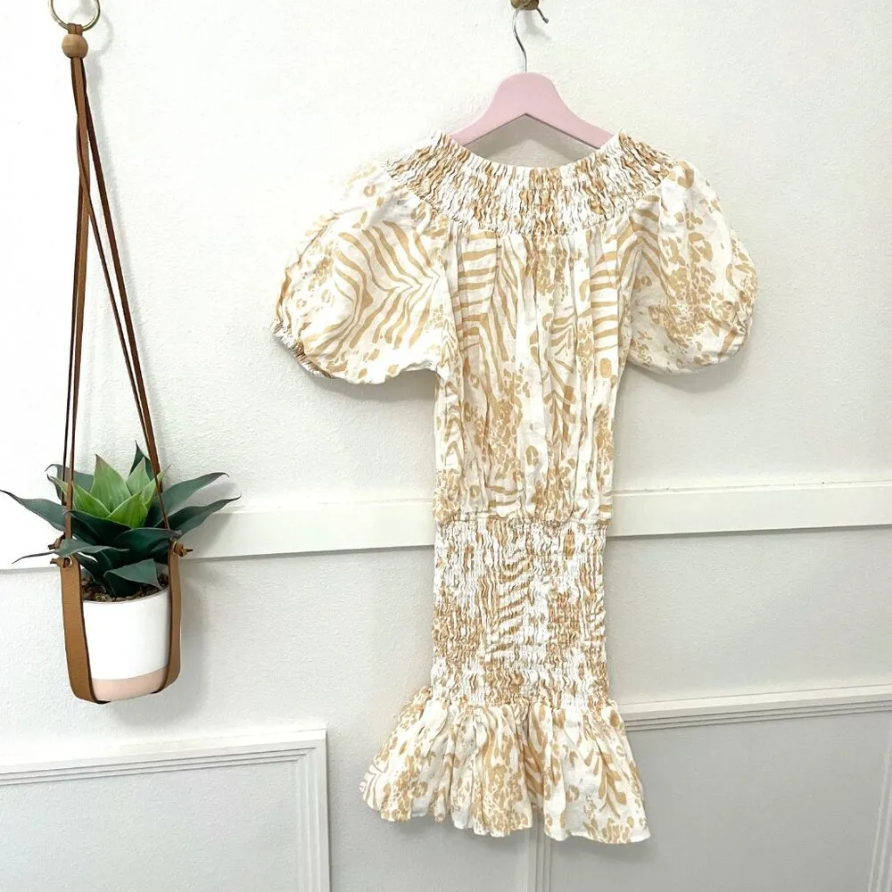 Sabo Luxe Camari Linen Dress Floral Short Sleeve Size XS - Image 6