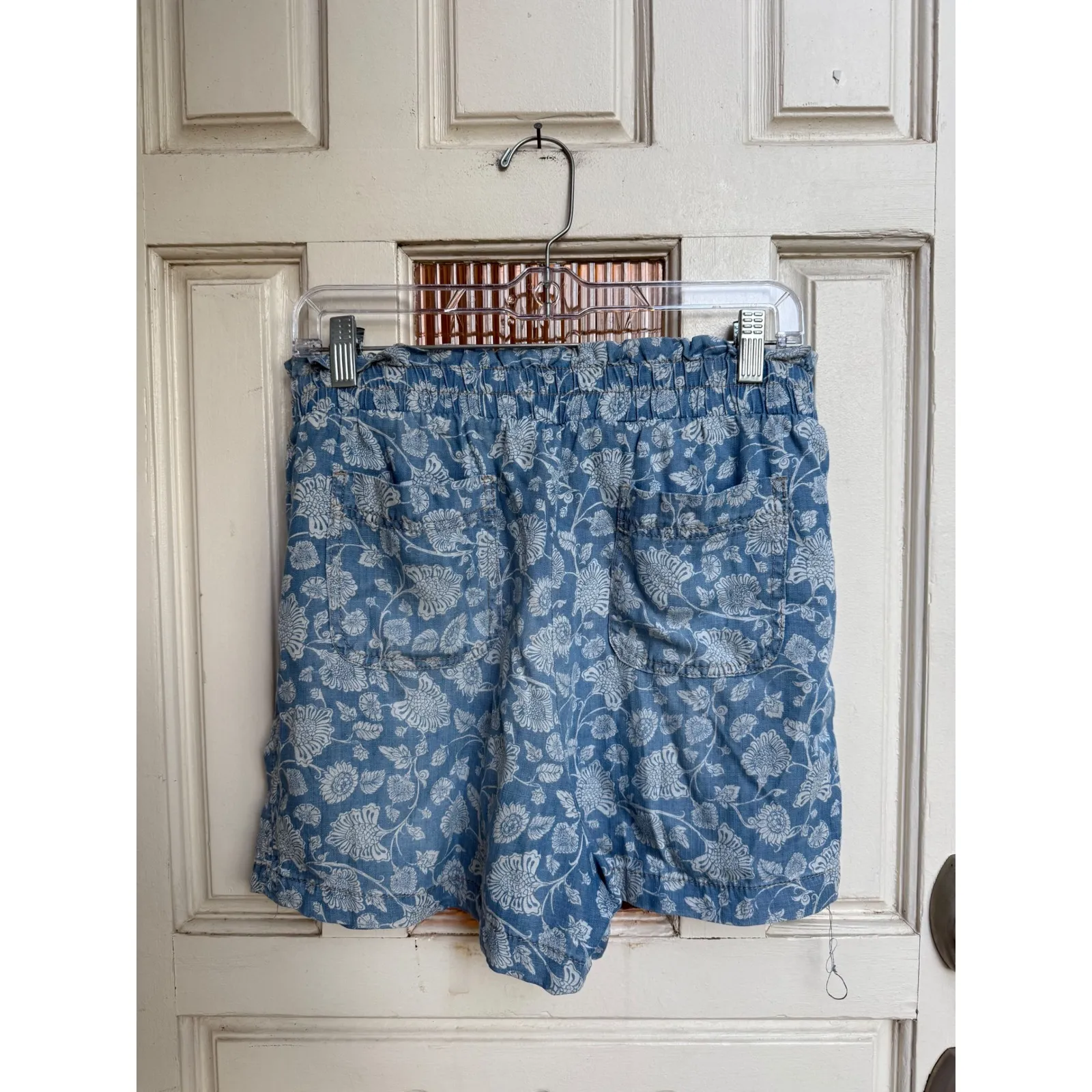 Knox Rose Women's Blue Floral Paperbag Waist Shorts Size Large NWT - Image 4