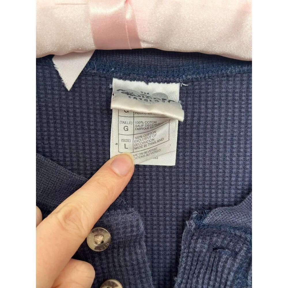 Disney Vintage Embroidered Snow White Seven Dwarfs Thermal Waffle Knit Henley - Image 7