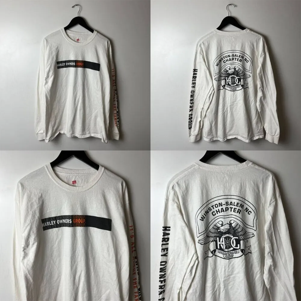 Harley Owners Group Winston Salem NC T Shirt White XL Extra Large Graphic Tee - Image 13