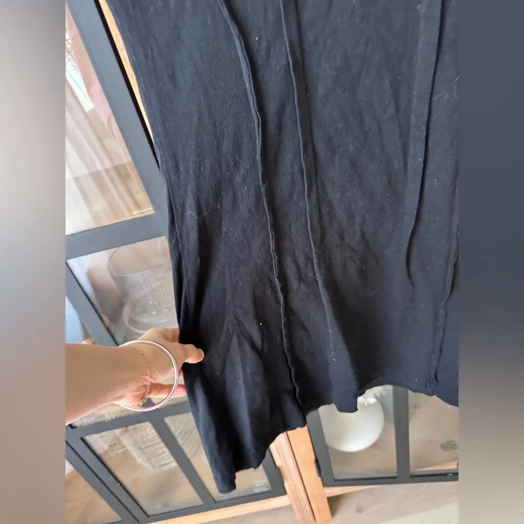 Current/Elliott The Pintucked Dress Caviar Destroy TShirt Mini short sleeve - Image 7