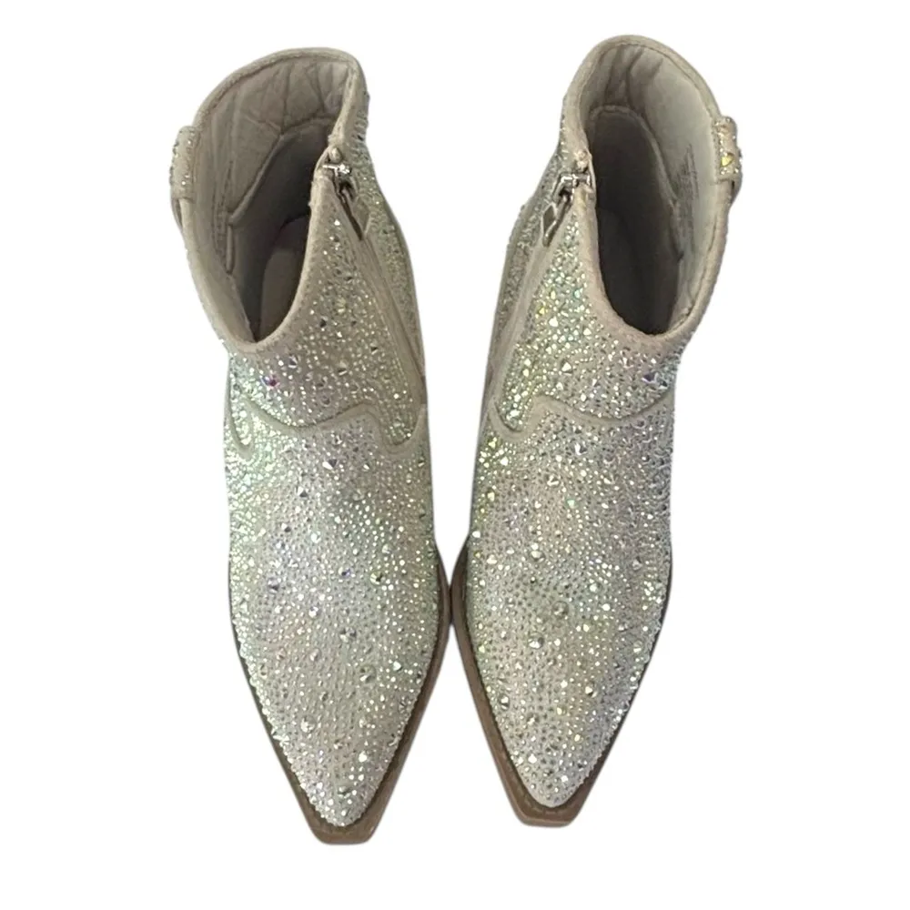 Madden Girl JOLENE Rhinestone point toe Western Ankle Booties Sparkles Size 6 - Image 5