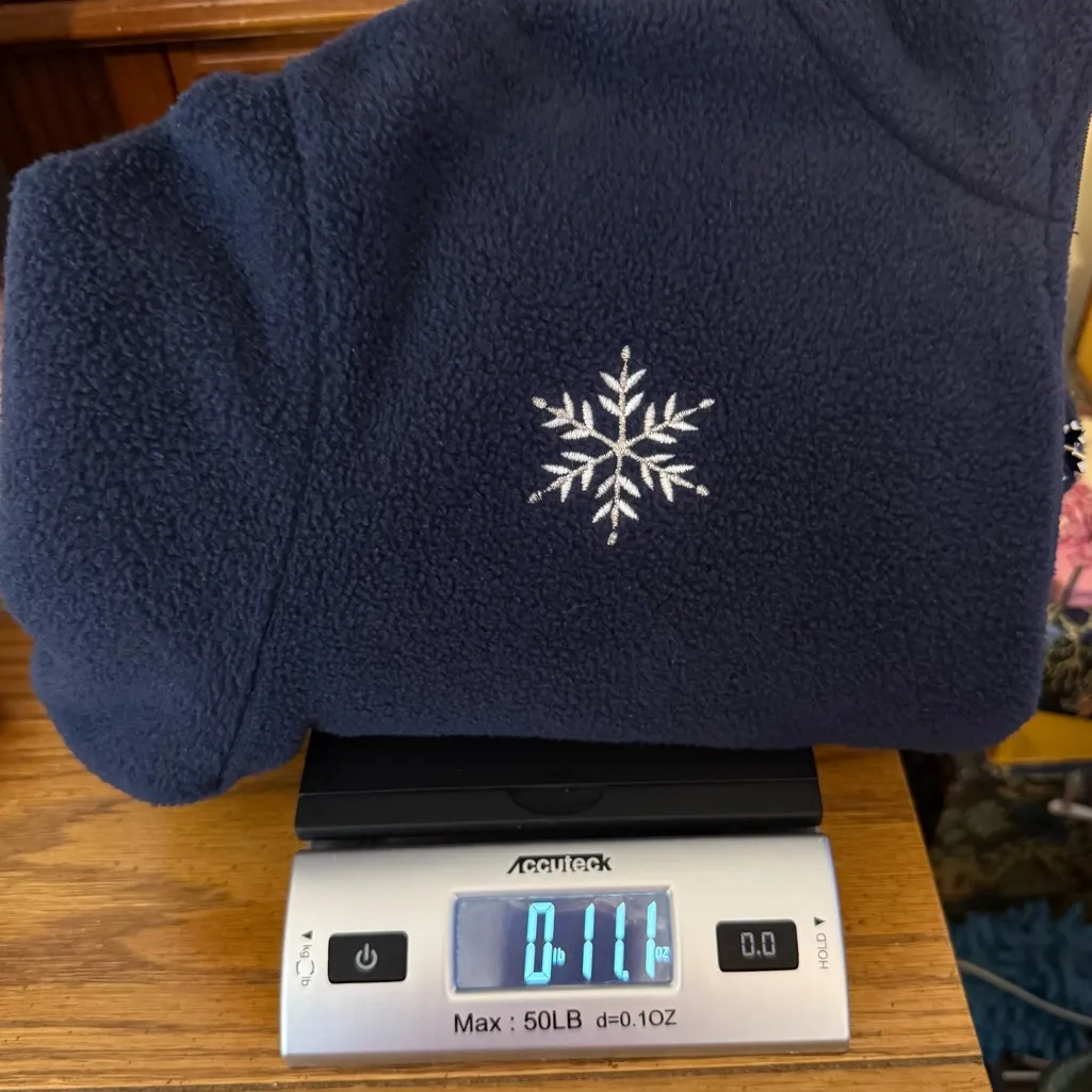 Vintage White Stag Fleece Pullover Winter Theme Penguin Snowflakes Size Small - Image 8