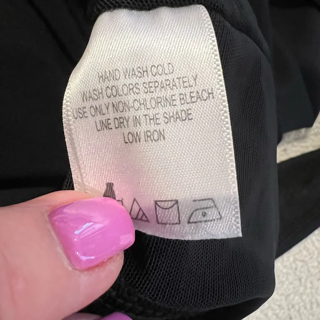 Swim 365 Women's 14W Pink Polka‎ Dot Adjustable Straps Black Skirted Swimdress - Image 9