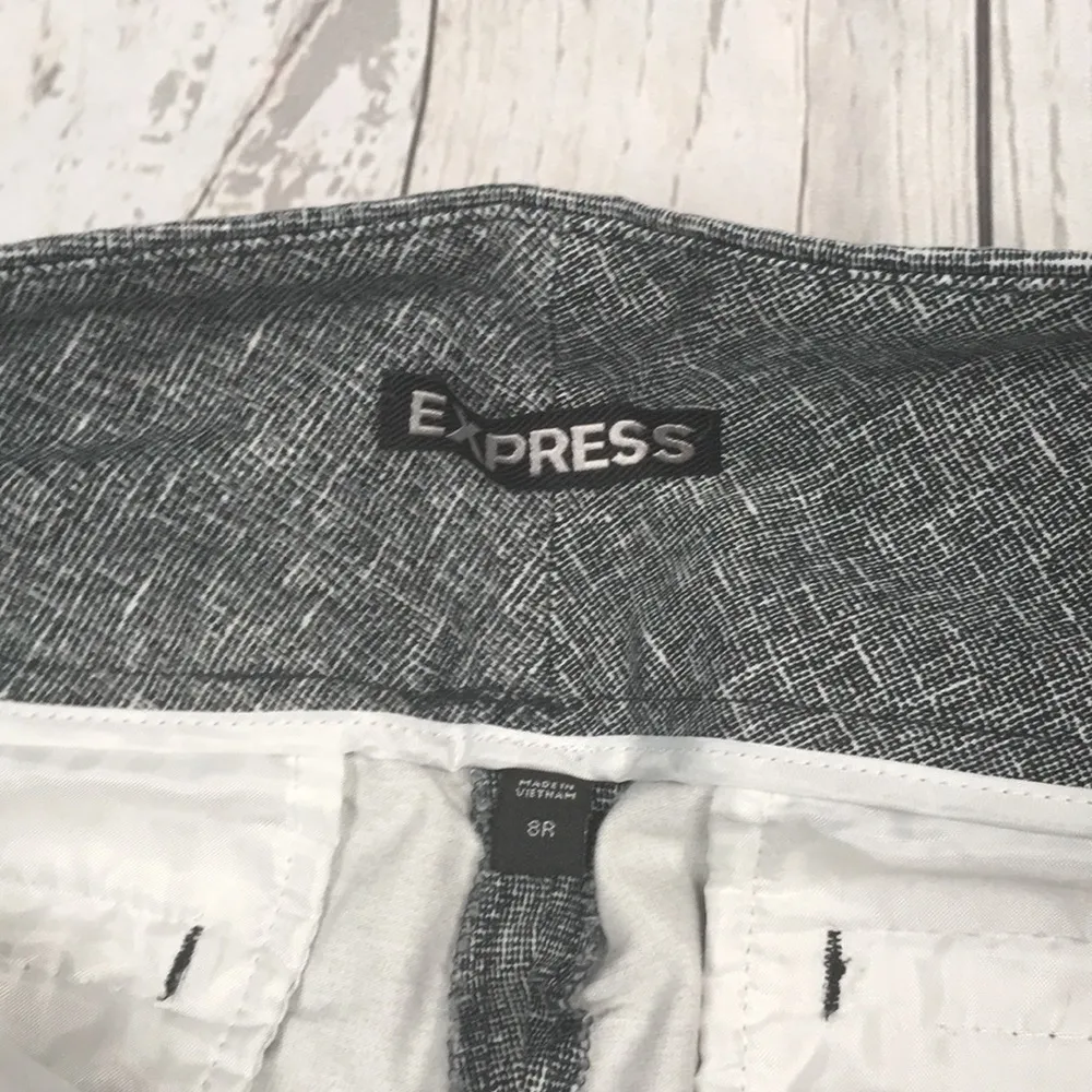 Express Black Lines Pattern Wide Leg Career Pants - Image 3