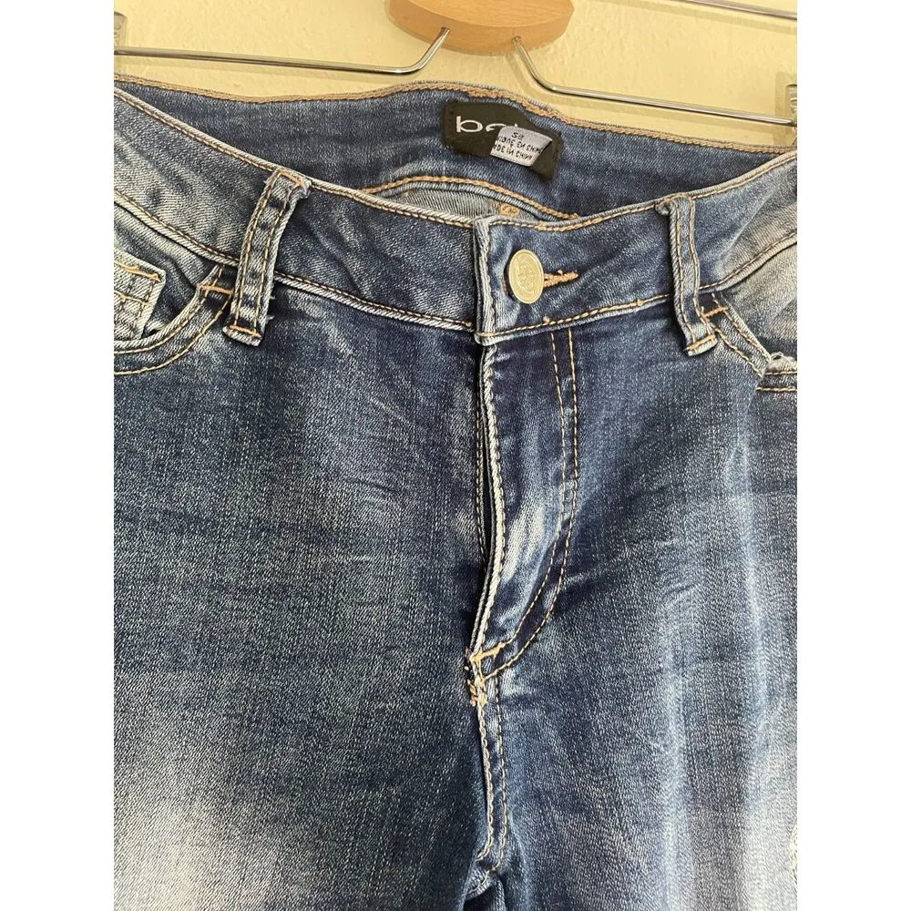 bebe Womens Low Rise Embroidered Studded Floral Skinny Jeans Y2K Embellished - Image 7