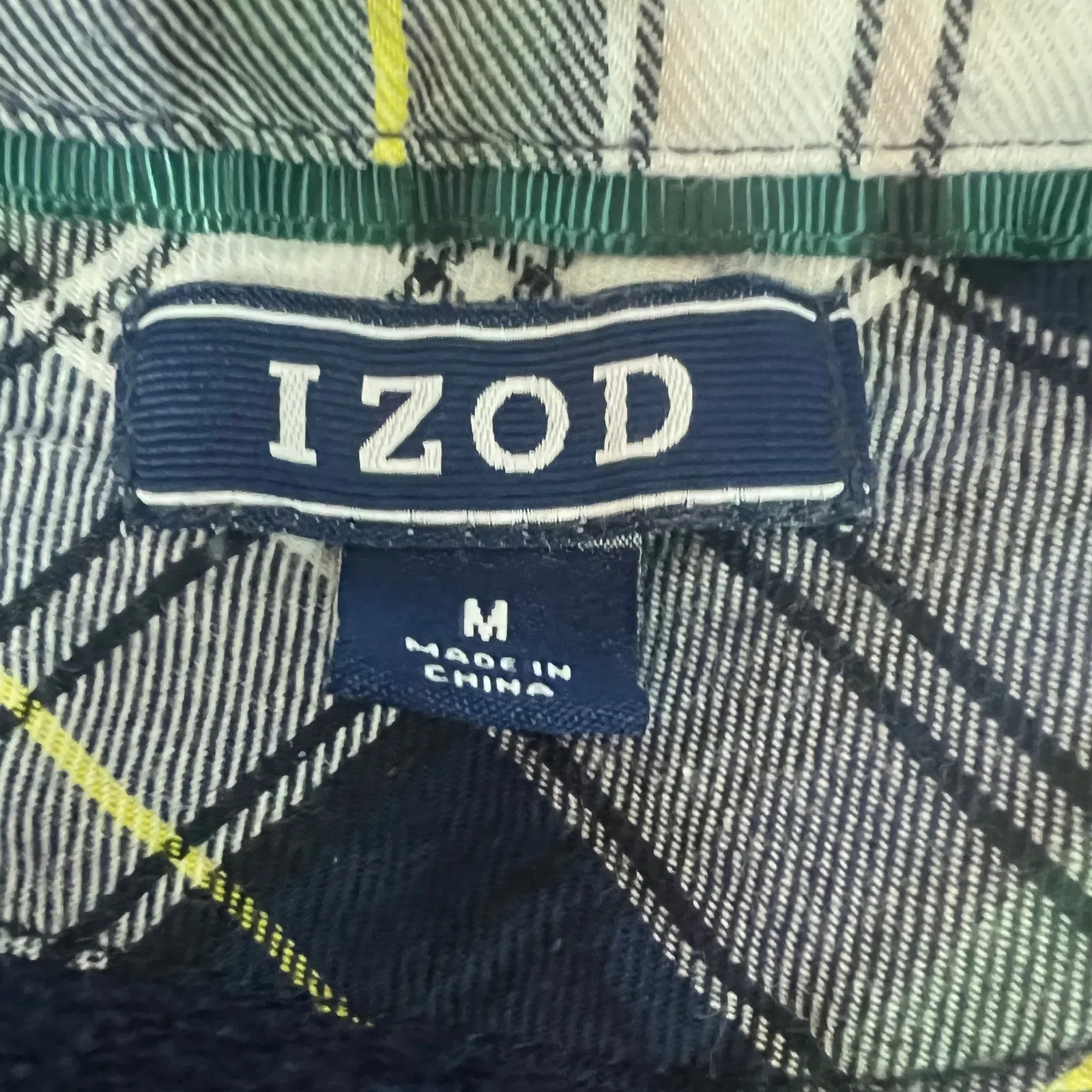 IZOD Mix Media Women's Pullover Blue Flannel Trim Sweater Size Medium - Image 2