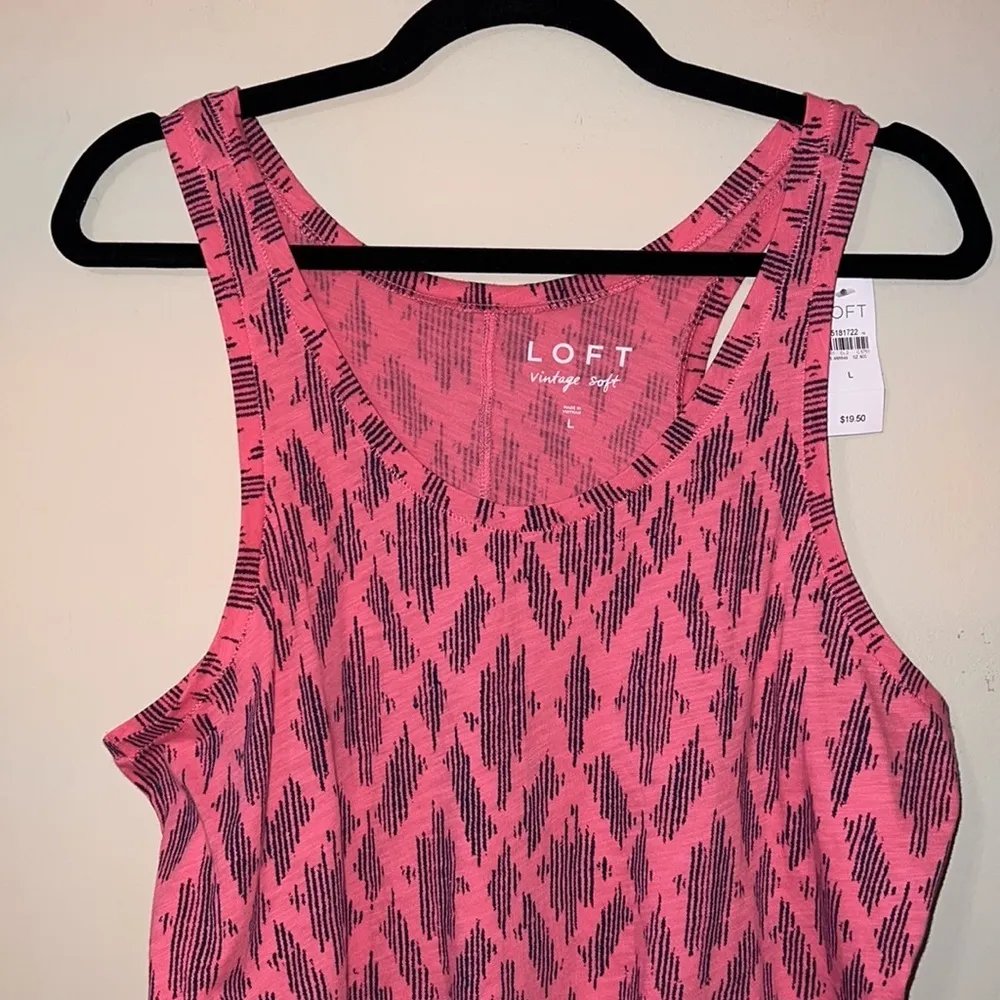 LOFT large womens super soft tank pink sleeveless stretchy comfy new NWT - Image 2