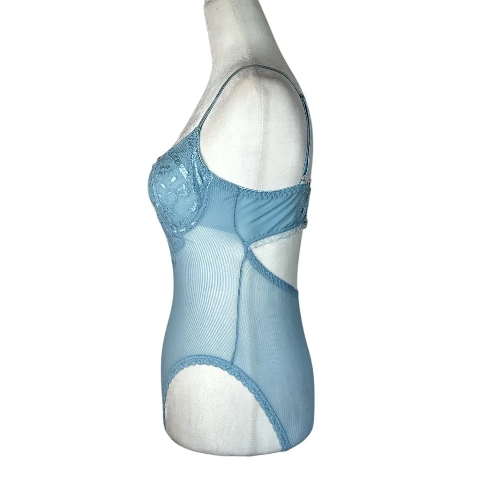 KAT THE LABEL Zephyr Bodysuit in Blue Small New Womens Camisole Tank Top - Image 6