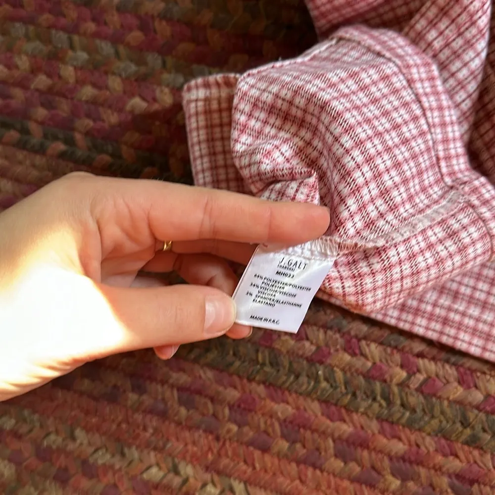 JOHN GALT / BRANDY MELVILLE RED MICRO PLAID MINI SKIRT DOUBLE PLEAT - Image 4