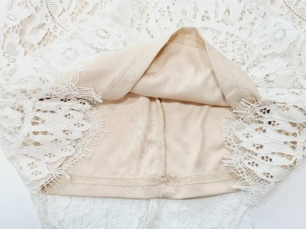 Superdown Remi Lace Mini Dress in White XXS - Image 7