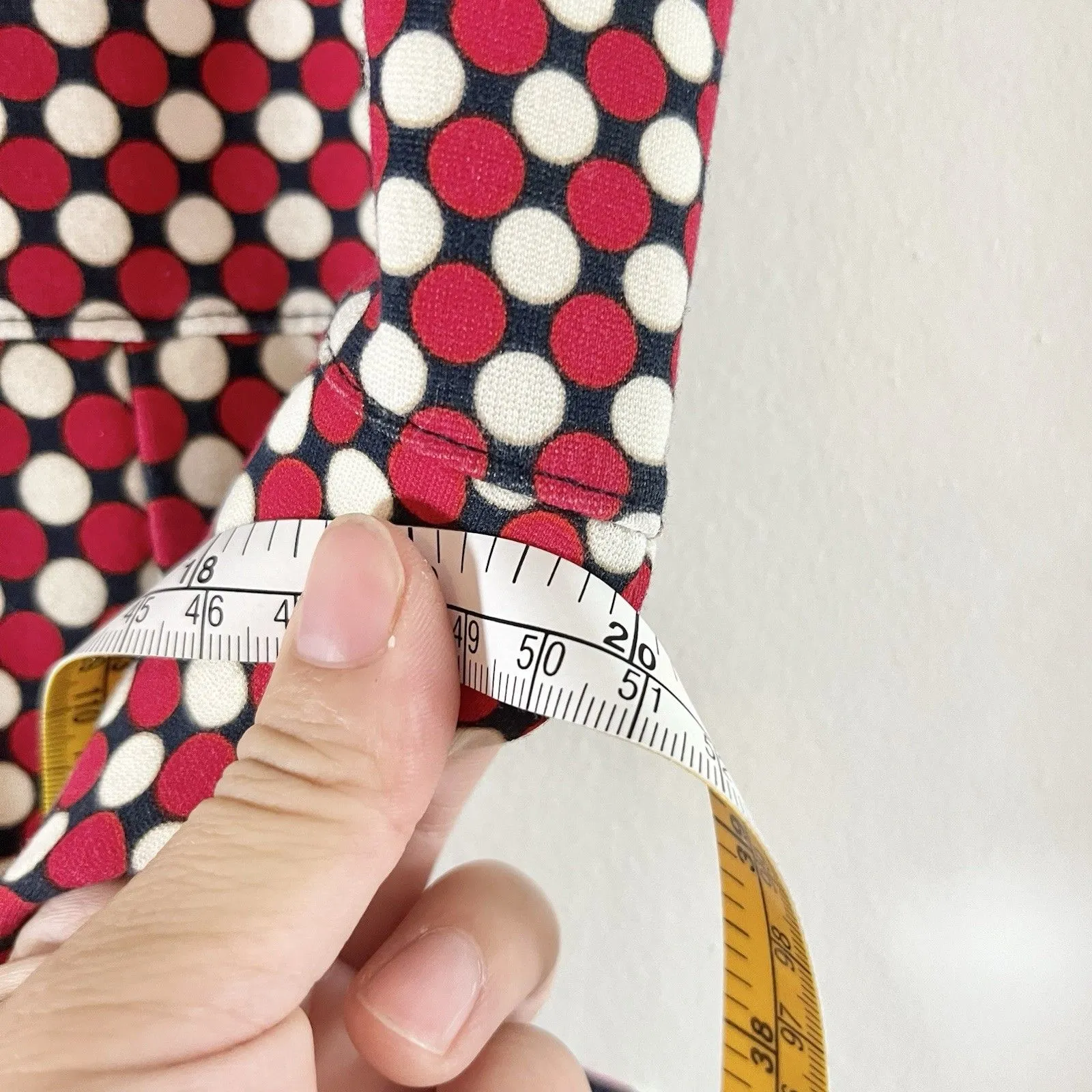 Lands End Dress Womens Sz 16 Red Ponte Polka Dot Sheath Sleeveless Stretch - Image 10