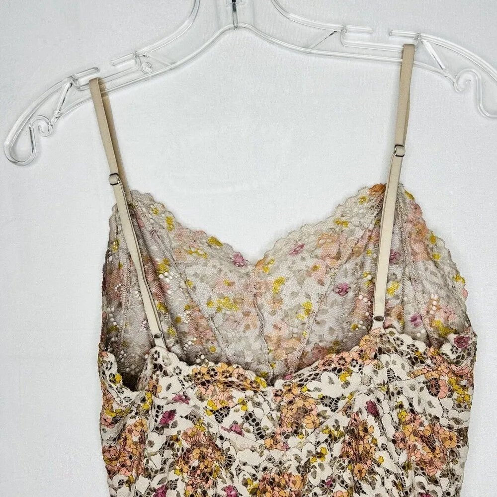 Victoria's Secret Womens Size S Multi-Color Floral Sheer Lace Teddy Romper - Image 6