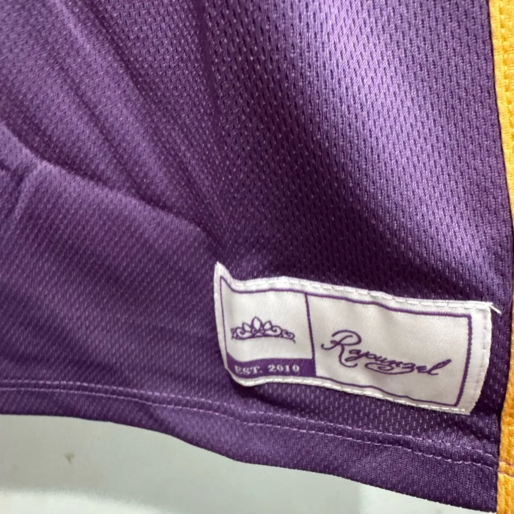 Disney Tangled Princess Rapunzel Embroidered Women's Cropped Basketball Jersey - Image 7