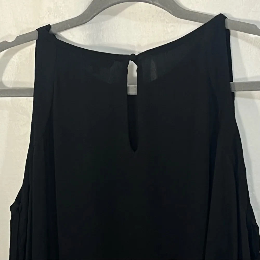 1.State Shoulder Cut Out Lace Tie Long Sleeve Back Peek A Boo Blouse Black SizeM - Image 6