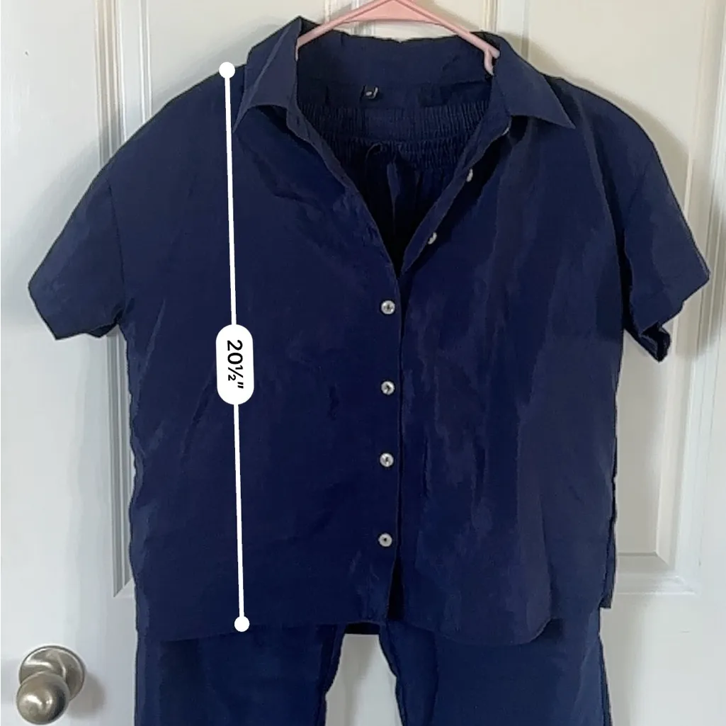 Navy Dress Pants and Button Up top Set / Small Black - Image 8