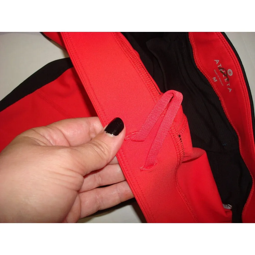 Athleta Activewear Leggings Homestretch Running Tight Blaze Red Black M New Gym - Image 10