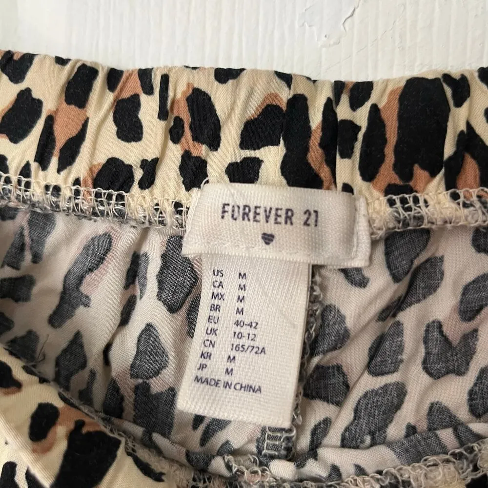 Forever 21  Leopard Print Pajama Pants - Size M - Image 5