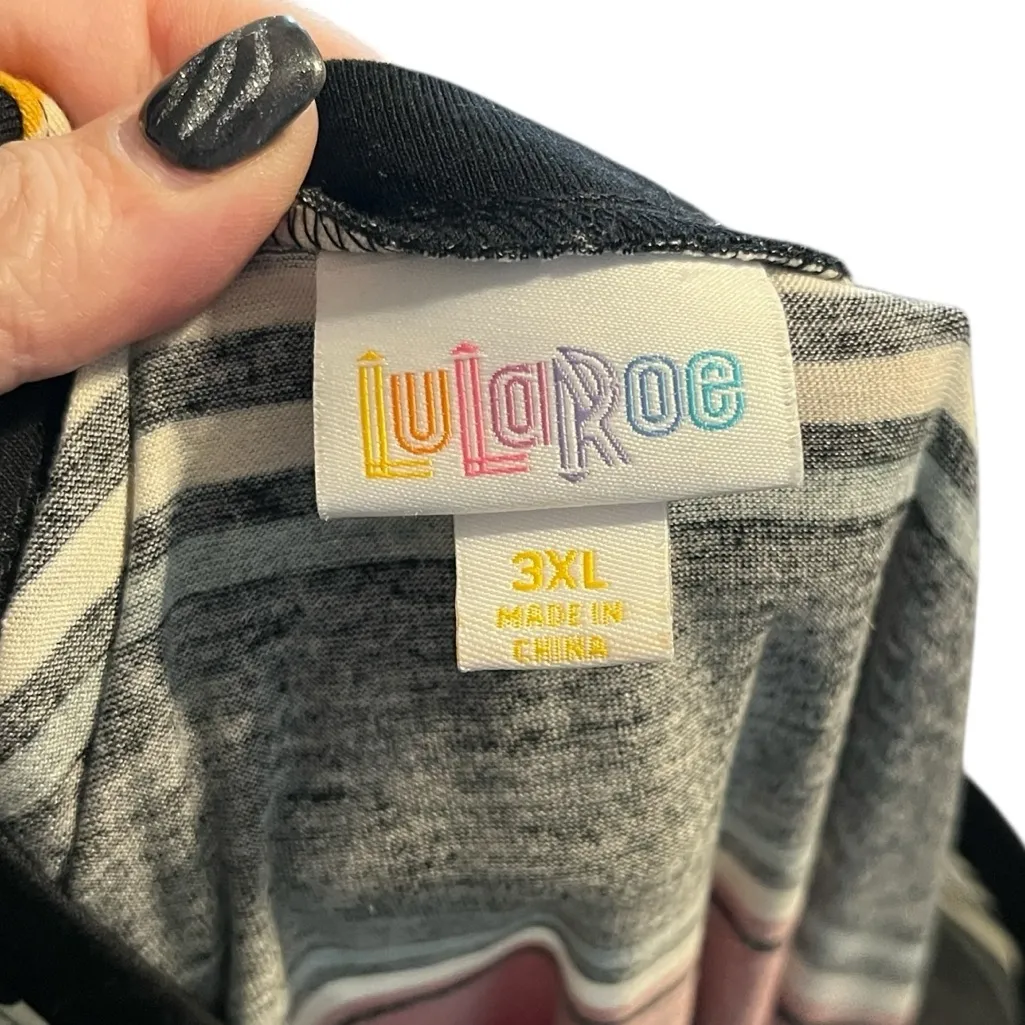 Lularoe Striped Multicolor Longsleeve V-Neck Maxi Dress with Pockets - Image 8