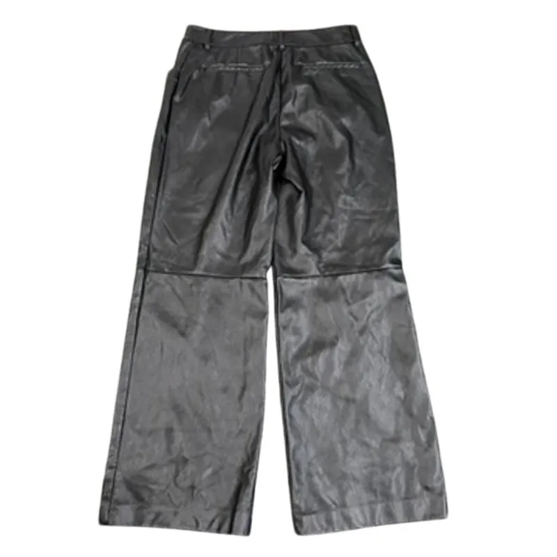 Derek Lam 10 Crosby x RTR Flare Faux Leather Sailor Pant in Black, Size US 12 - Image 8