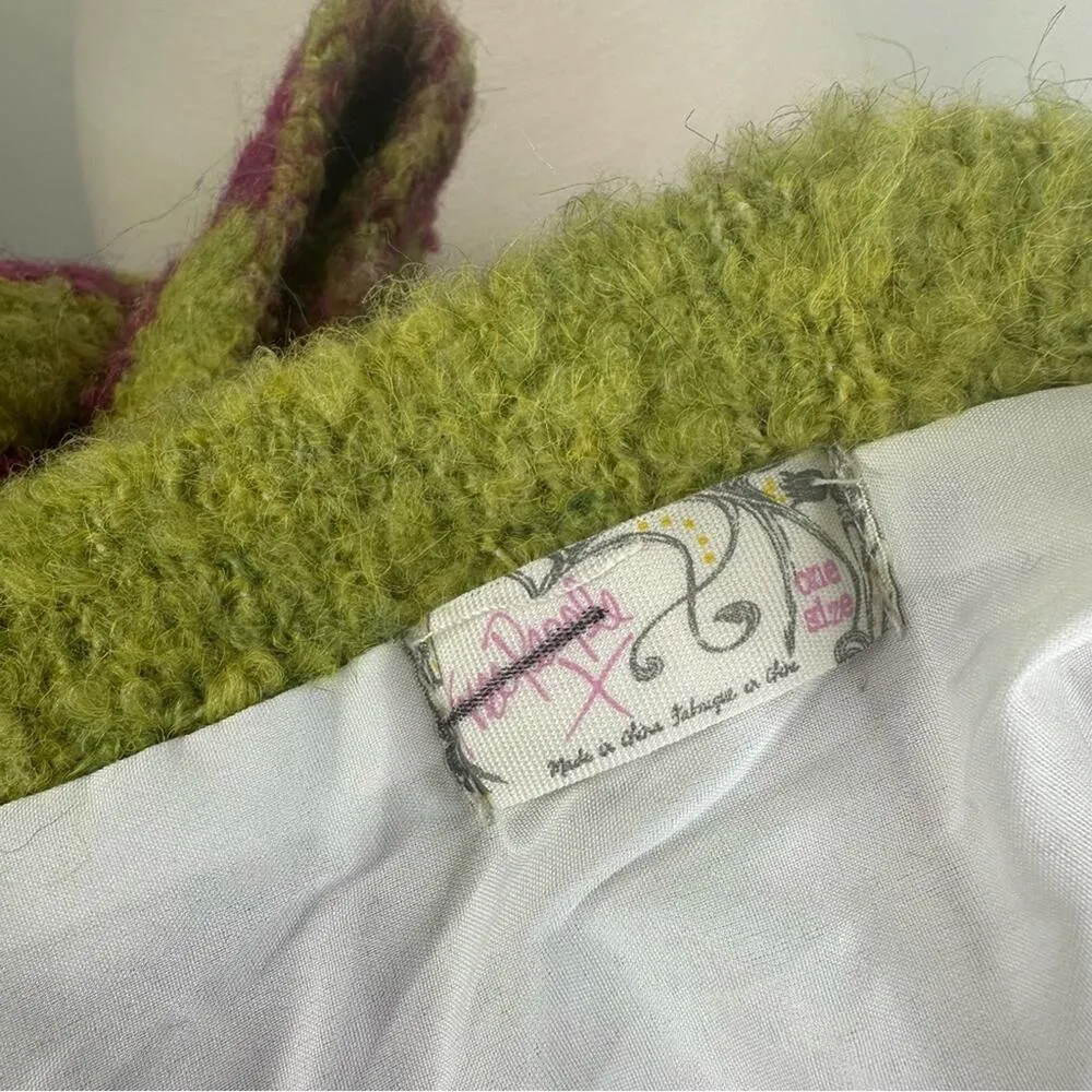 NWOT Free People Checkers Carry On Scarf Set - Green/Magenta Combo - Image 4